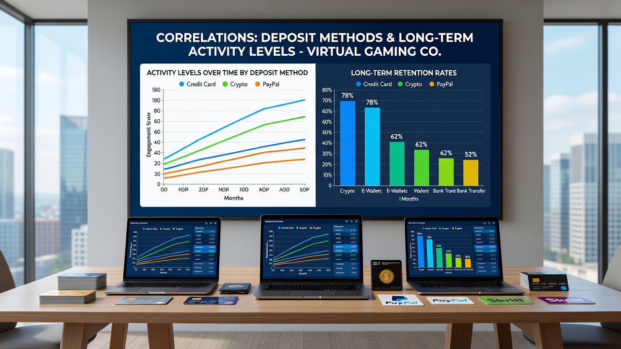 Visualization of retention rates across different payment methods in online gaming communities