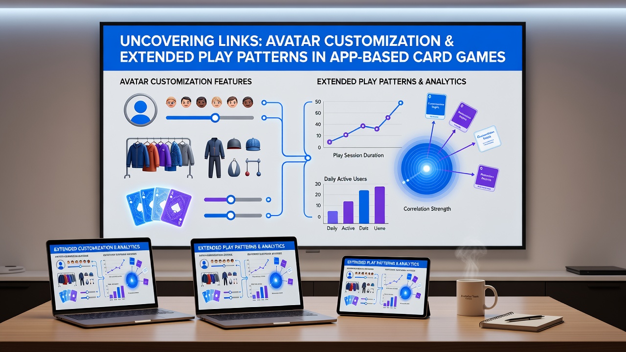 Analytics dashboard displaying extended play session data correlated with avatar customization metrics